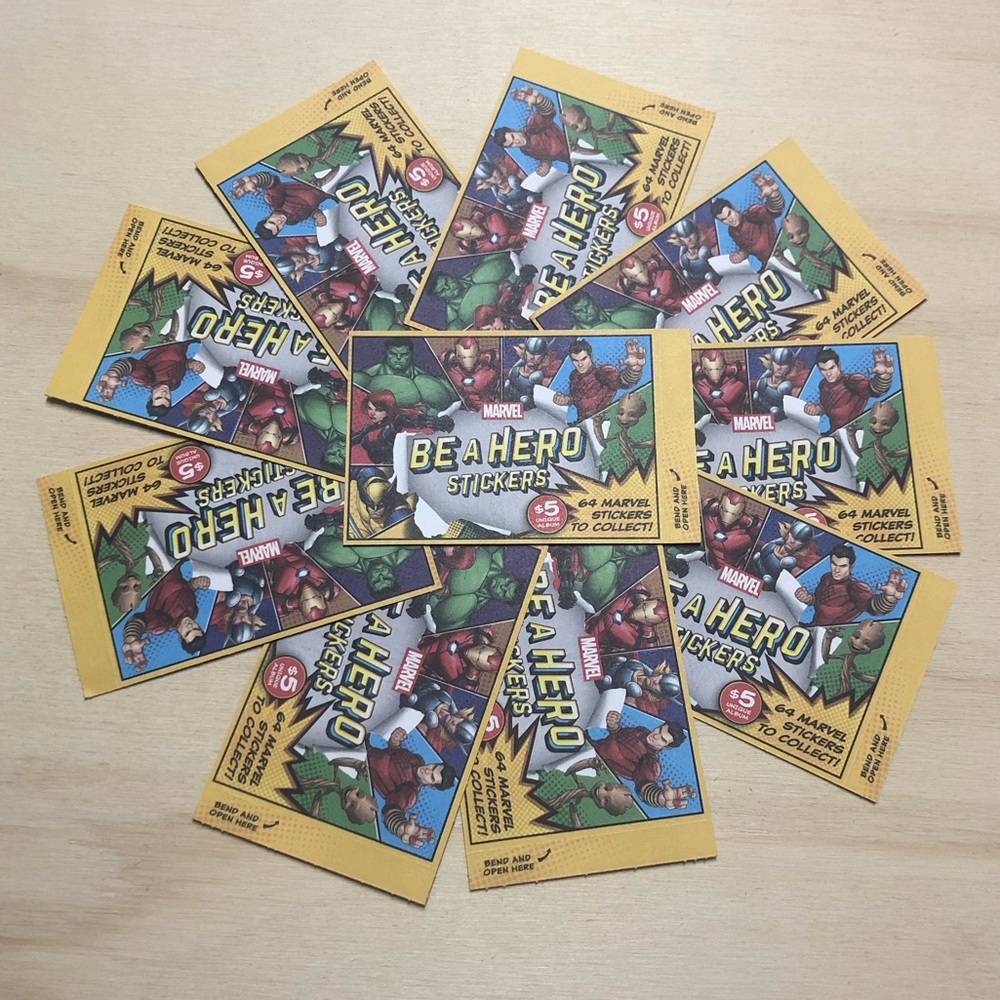 Loblaws Marvel “Be A Hero” Stickers - 10 UNOPENED Packs (2025)